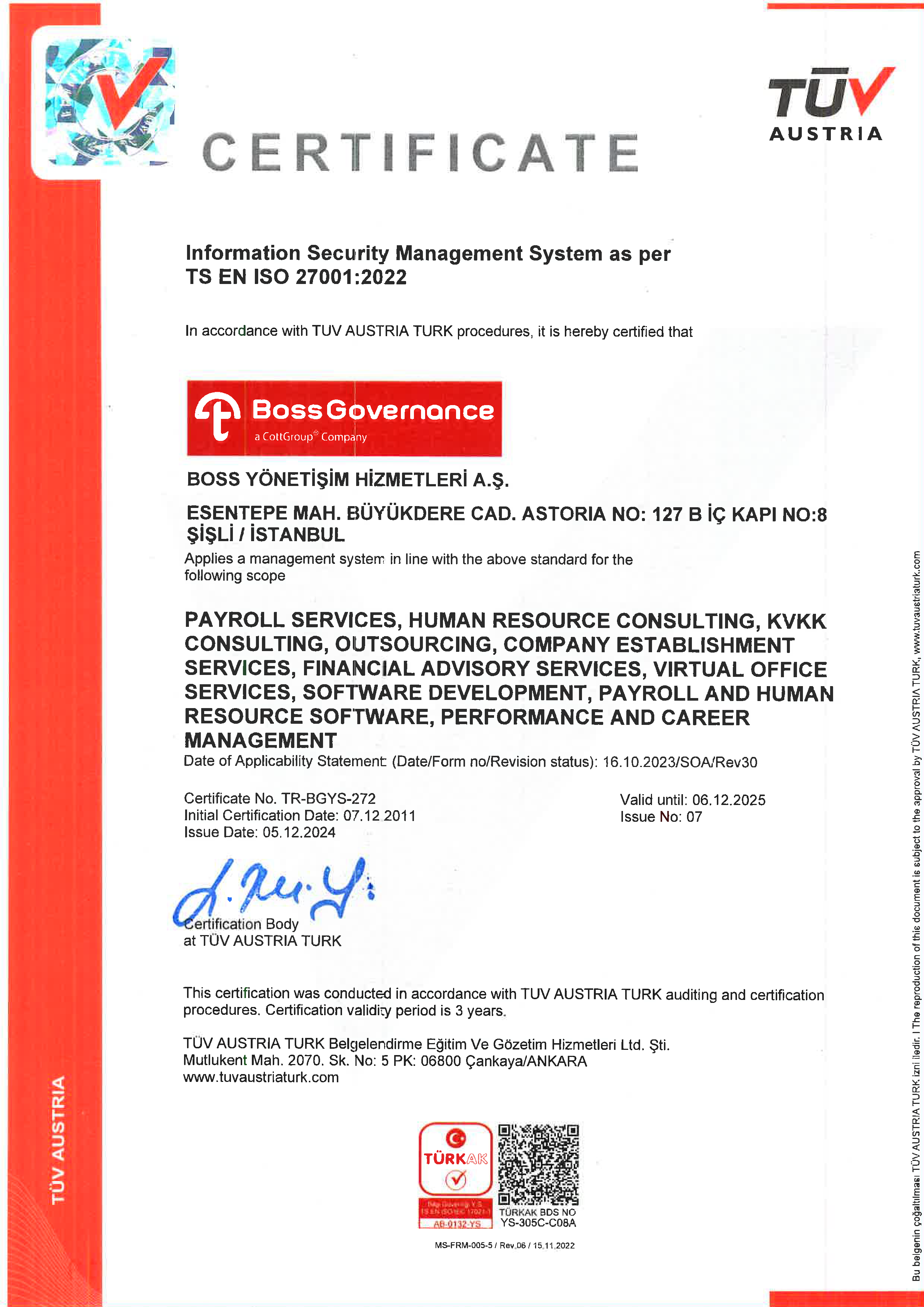 Bordromat - ISO 27001