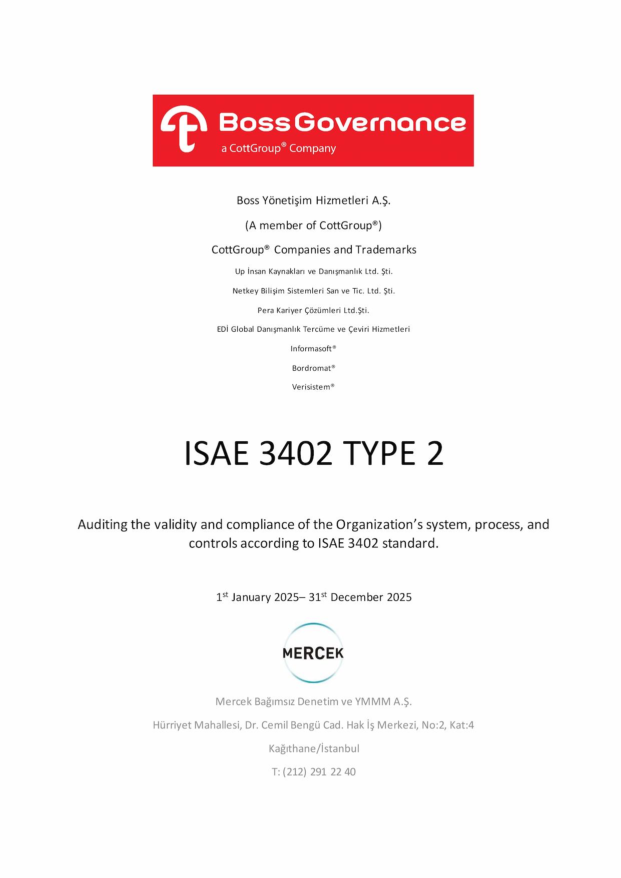 ISAE 3402 Type II1 ISAE 3402 Type II1